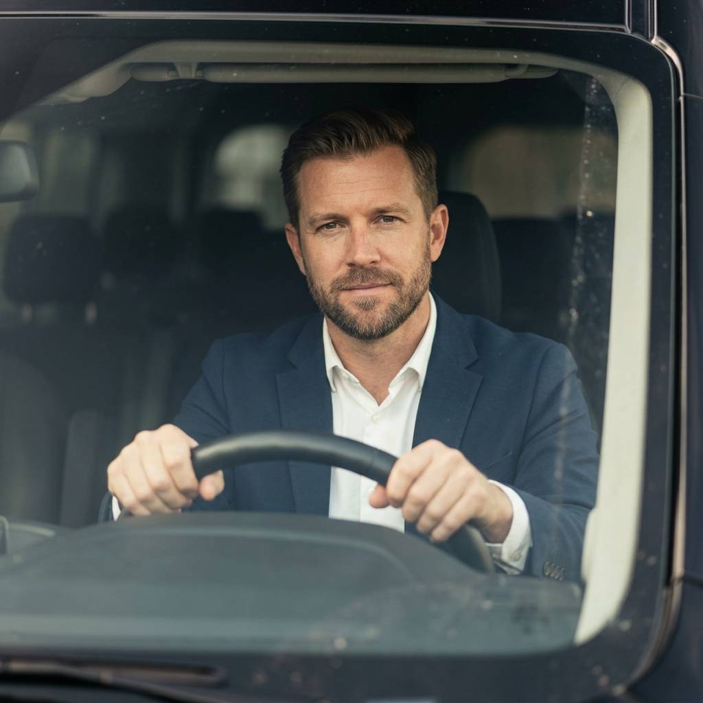 BazLine Express professional driver behind the wheel