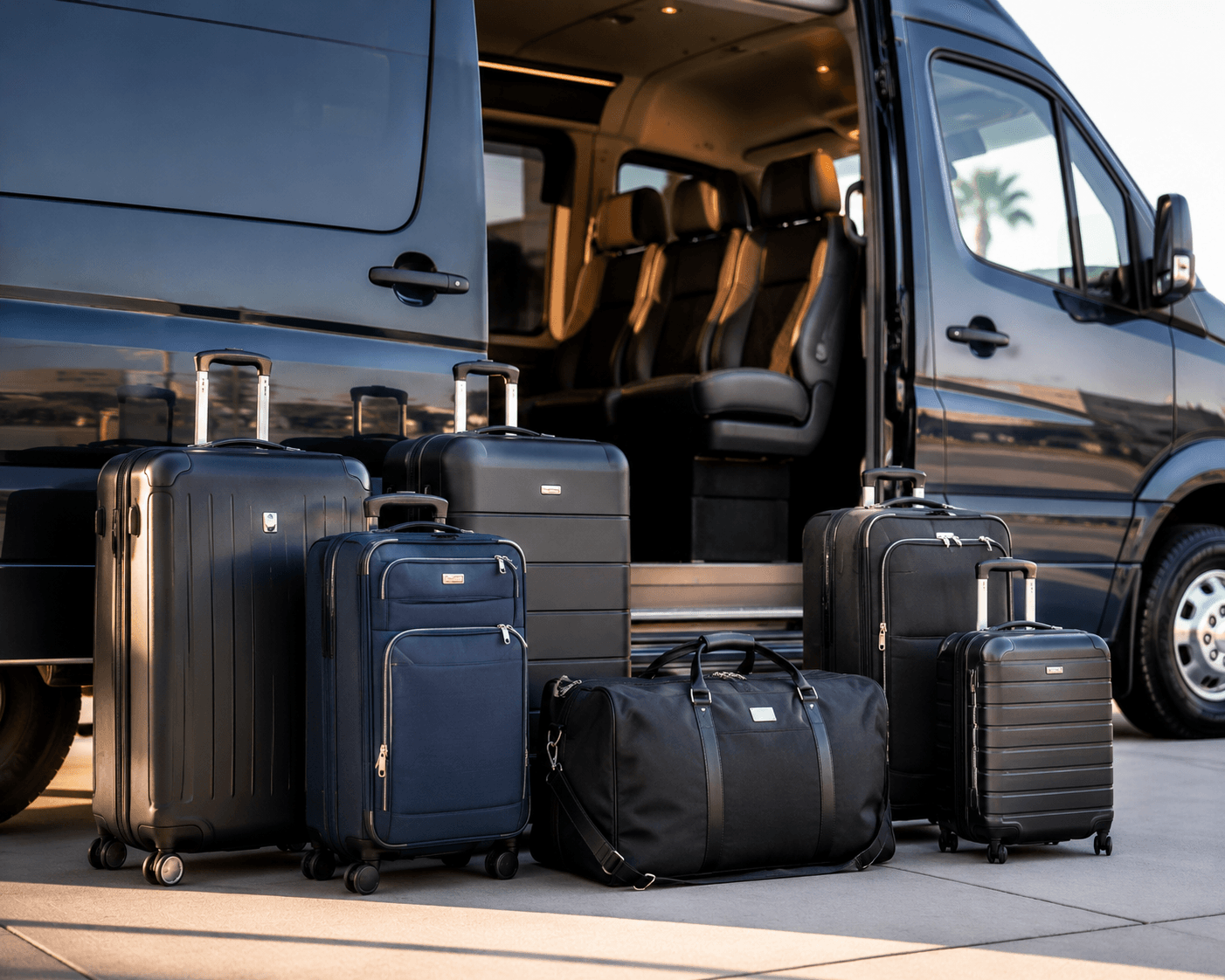 Travel luggage ready to load
